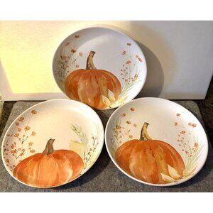 3 Linden Street 8" Orange Pumpkin Salad Plates From J C Penney # 3195